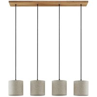 Gebraucht] Lindby Danora Stoff-Hängeleuchte Deckenlampe Pendelleuchte Lampe 4-fl E27 Holz von LINDBY