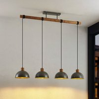 Lindby - gebraucht] Durbis Hängeleuchte Hängelampe Lampe Leuchte 4-flmg. E27 natur dunkelgrau von LINDBY