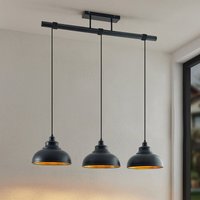 Gebraucht] Lindby Emna Pendelleuchte Deckenlampe Hängeleuchte E27 Dreiflammig Schwarz Gold B-Ware von LINDBY