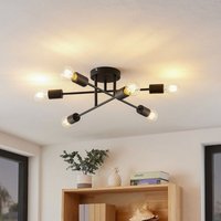 Lindby - gebraucht] Estar Deckenleuchte Lampe Leuchte Sechsflammig Schwarz Metall E27 230 v B-Ware von LINDBY