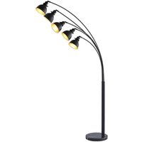 Lindby - gebraucht] Fünfflammige Stehlampe Lira Schwarz Gold Standleuchte Stehleuchte E27 B-Ware von LINDBY