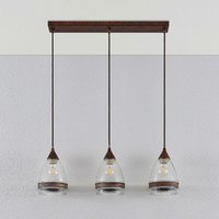 Lindby - gebraucht] Glas Pendelleuchte Millina Pendellampe Lampe Leuchte 3 Flg. E27 Rostbr6 B-Ware von LINDBY