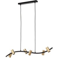 Lindby - gebraucht] Hängeleuchte Anito Schwarz/Gold Metall 100cm E27 Deckenleuchte Lampe Spot B-Ware von LINDBY