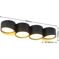 Lindby - gebraucht] Kianush Deckenlampe Deckenlampe Lampe Leuchte Eisen Schwarz 4 Fl. Gu10 B-Ware von LINDBY