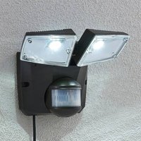 Gebraucht] Lindby LED-Solarstrahler Solarlampe Solarleuchte Flutlicht 2-flammig dunkelgrau von LINDBY