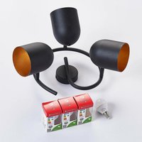 Lindby - gebraucht] Led Deckenstrahler Morik Deckenlampe Lampe 3 Flammig E14 Schwarz Gold B-Ware von LINDBY