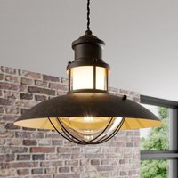 Gebraucht] Lindby Pendelleuchte Esszimmerlampe Küchenlampe Hängeleuchte E27 Braun Rustikal B-Ware von LINDBY