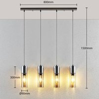 Lindby - gebraucht] Pendelleuchte Hängeleuchte Lampe Leuchte Eleen mit 4 Rauchglaszylindern von LINDBY