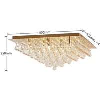 Gebraucht] Lindby Rimedia Kristall Deckenlampe Deckenlampe Lampe Leuchte Licht Gold 55cm B-Ware von LINDBY