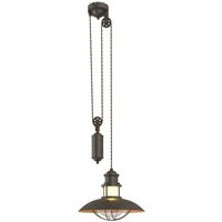 Gebraucht] Lindby Seilzug Pendelleuchte Louisanne Pendelleuchte Lampe Küchenlampe E27 Braun B-Ware von LINDBY