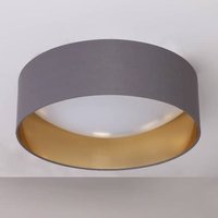 Gebraucht] Lindby Textil Deckenlampe Coleen Wohnzimmerleuchte Hangeleuchte Lampe 24w Grau 1 von LINDBY