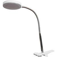 Lindby - LED-Klemmtischleuchte Milow, weiß, Metall, 36 cm hoch - weiß, chrom von LINDBY