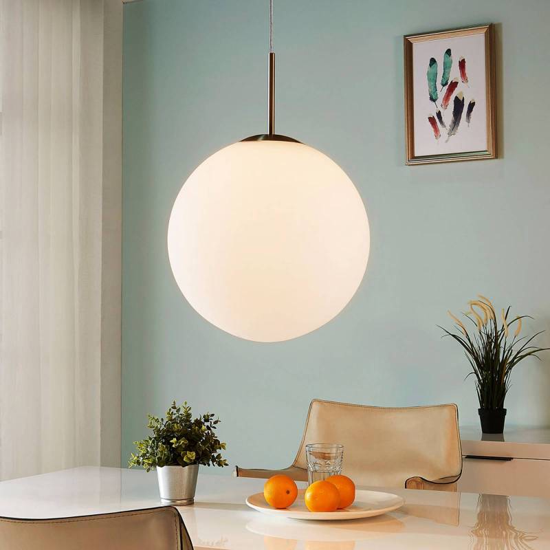 Lindby Hängeleuchte Marike, Ø 35 cm, weiß, Glas, Kugel, E27 von LINDBY