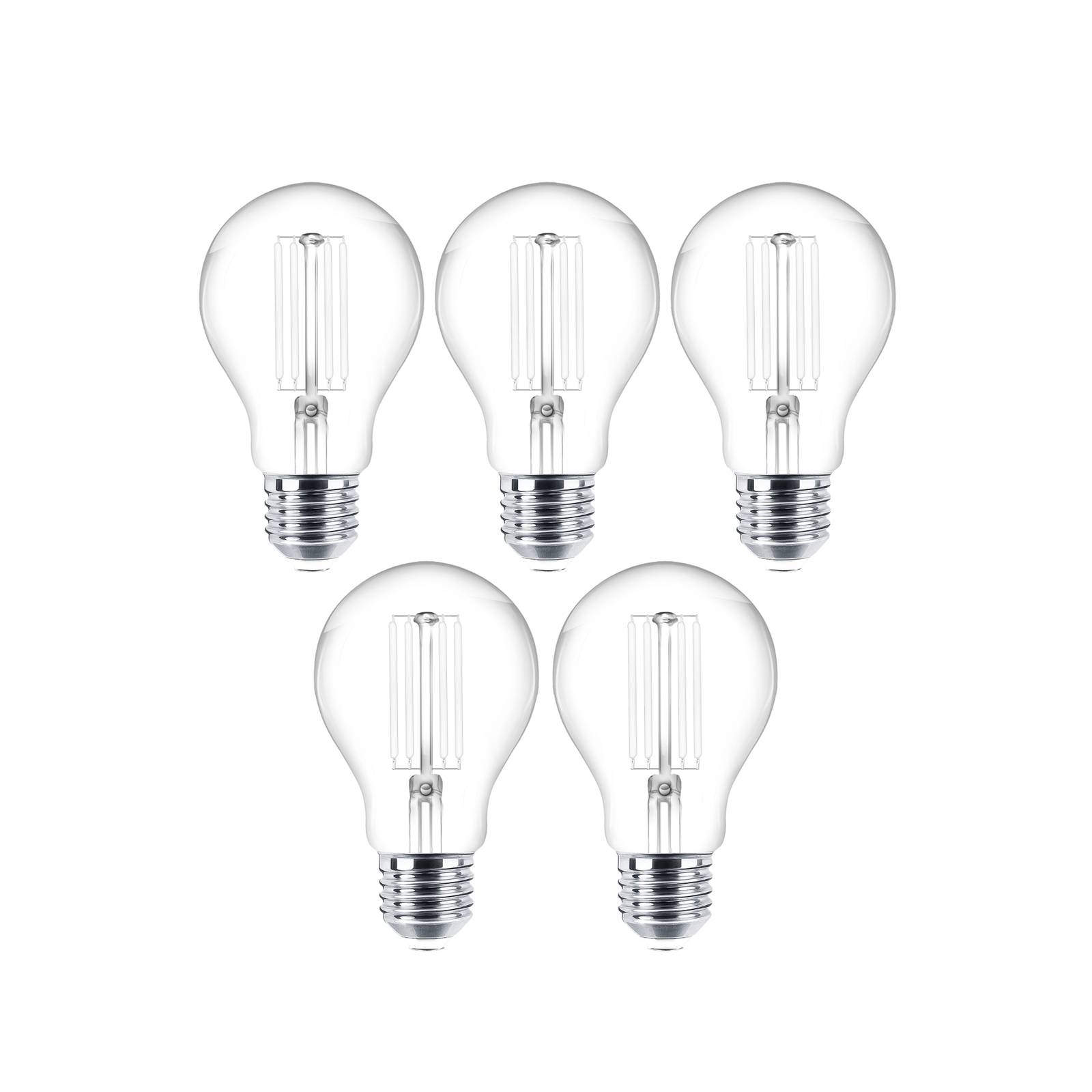 LED-Leuchtmittel Filament E27 klar 4W 2700K 470lm 5er-Set von LINDBY