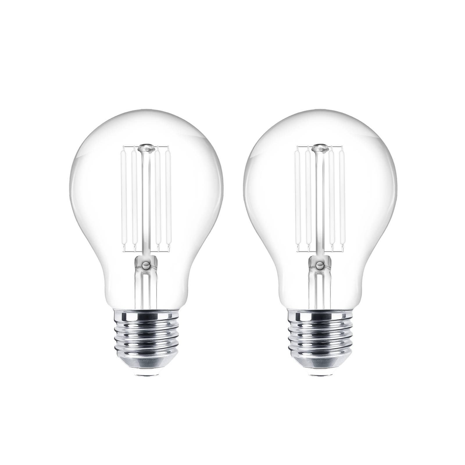 LED-Leuchtmittel Filament E27 klar 7W 2700K 806lm 2er-Set von LINDBY