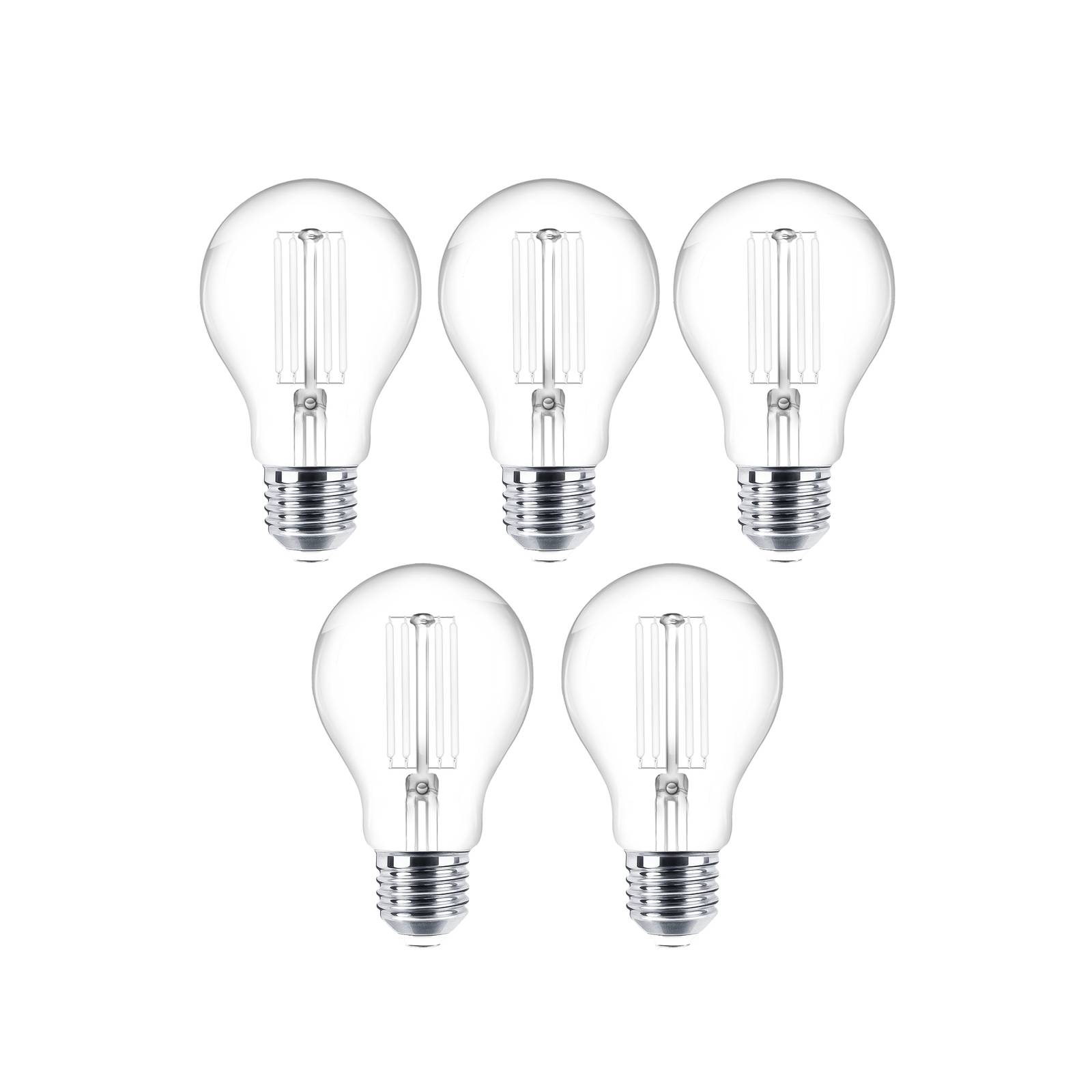LED-Leuchtmittel Filament E27 5er-Set 7W 806 lm klar 2.700K von LINDBY