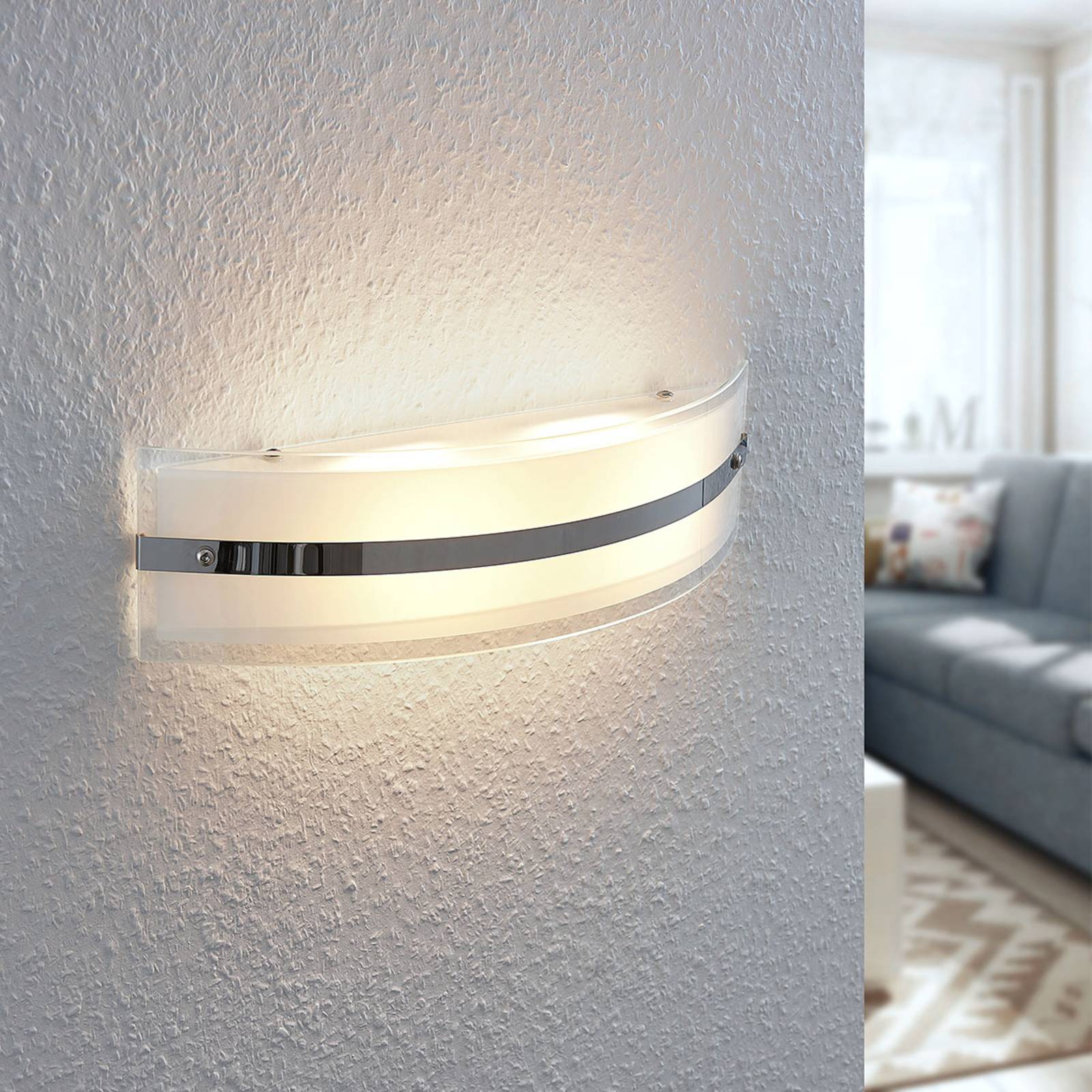 LED-Wandleuchte Zinka aus Glas, 37,5 cm von LINDBY