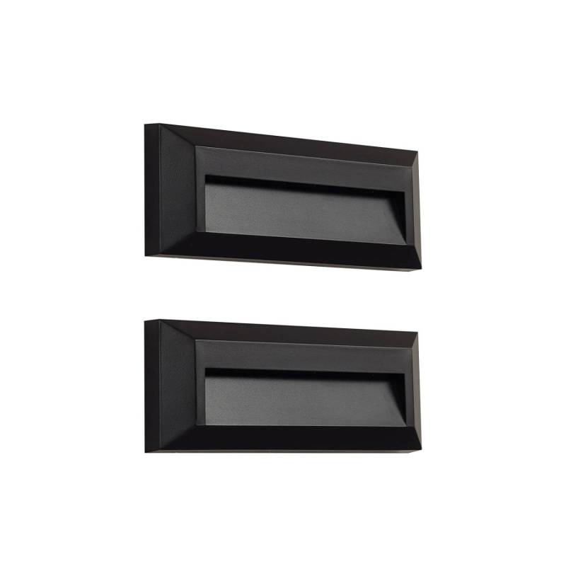 Lindby 2er Set LED Wandleuchte Außen Peker 10025736 Modern in Schwarz 1-flammig von LINDBY