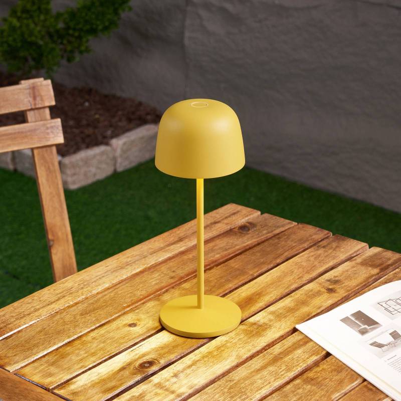 Lindby LED-Akku-Tischleuchte Arietty, gelb, dimmbar, IP65 von LINDBY