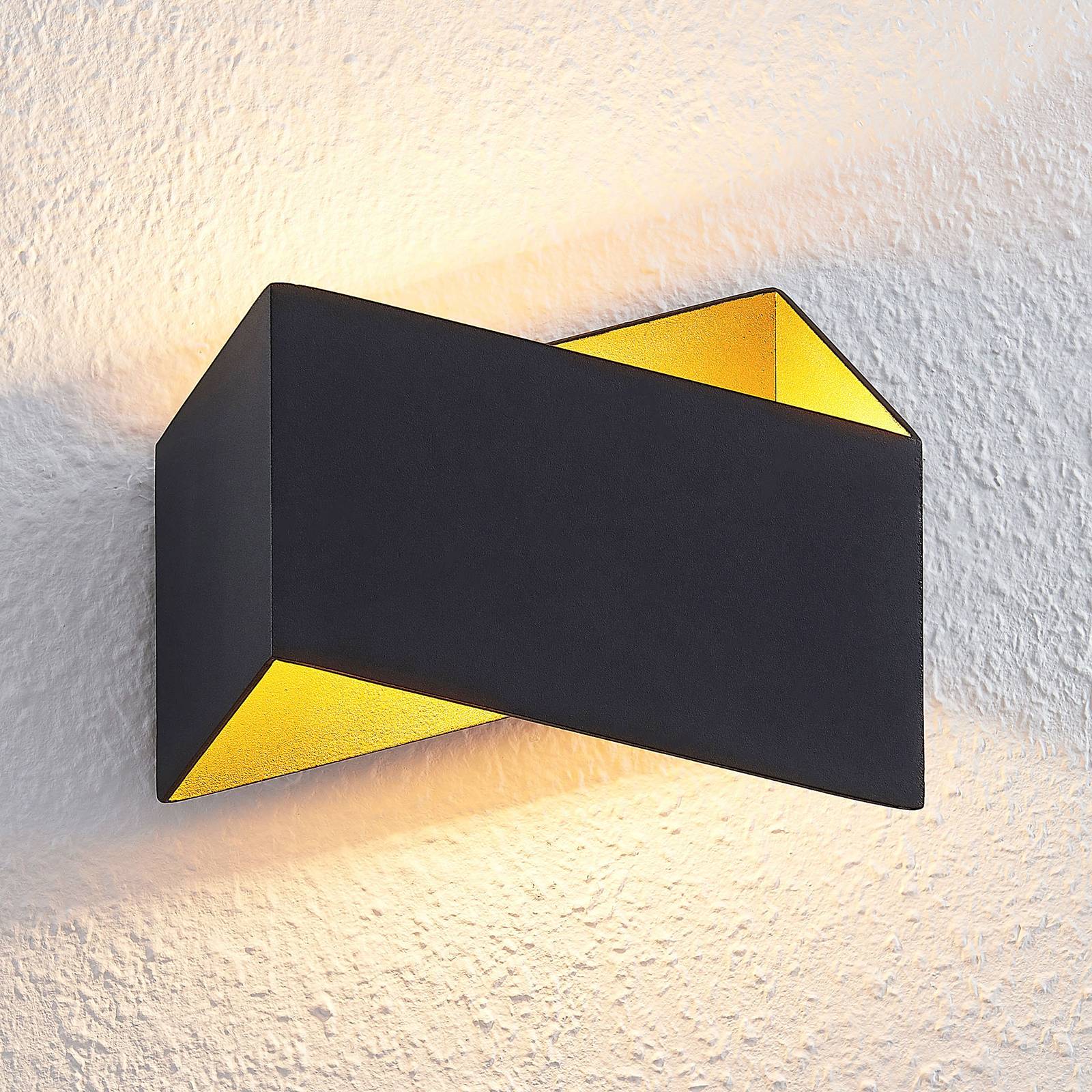 Arcchio Assona Wandleuchte, schwarz-gold von Arcchio