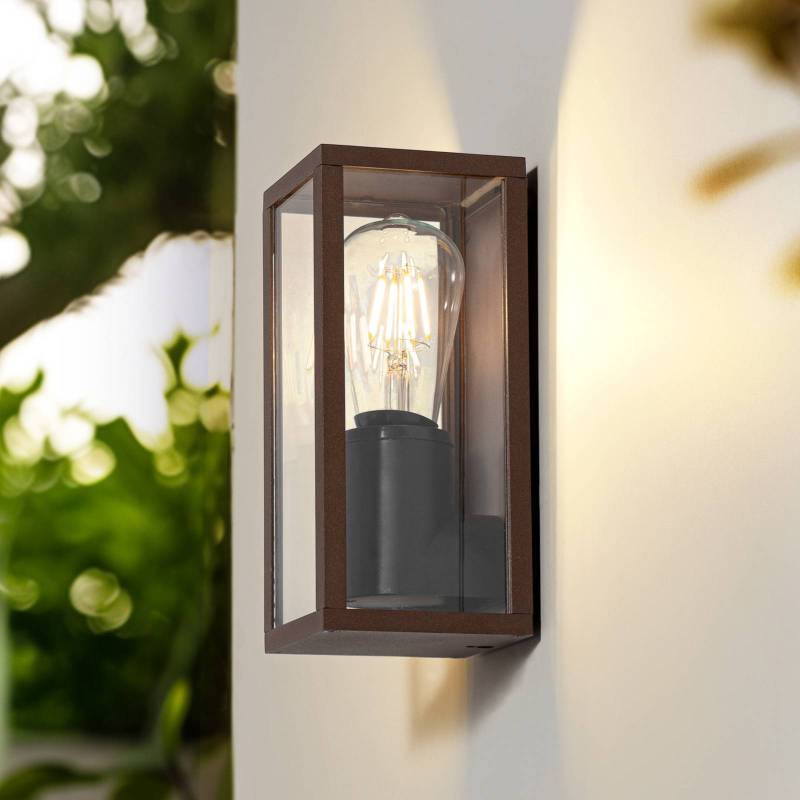 Lindby Außenwandleuchte Robigus, rostfarben, Aluminium von LINDBY