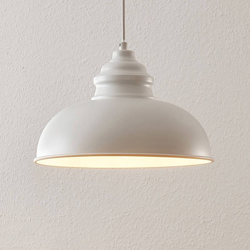 Lindby Hängeleuchte Cliona, weiß, Metall, Ø 31 cm, E27 von LINDBY