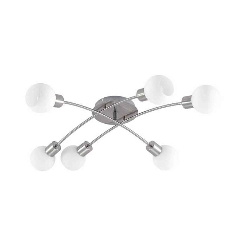 Lindby Deckenlampe Agmar 9626421 Modern in Alu aus Metall 6-flammig E14 Wohnzimmerleuchte von LINDBY