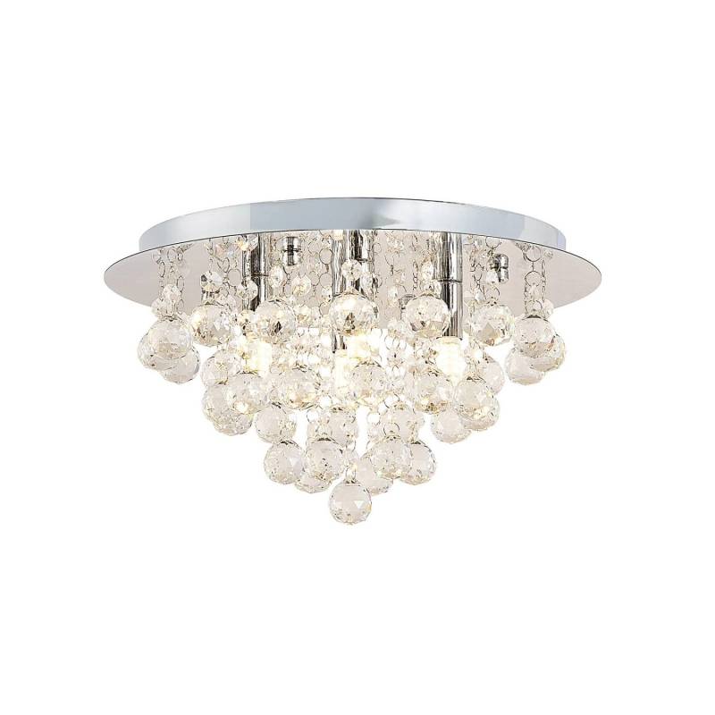 Lindby Deckenlampe Antonino 9626870 Modern in Chrom aus Kristall 4-flammig G9 Wohnzimmerleuchte von LINDBY