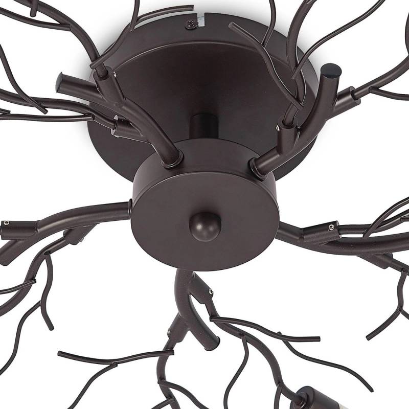 Lindby Deckenlampe Bigna 9626633 Modern in Braun aus Metall 10-flammig G9 Wohnzimmerleuchte von LINDBY