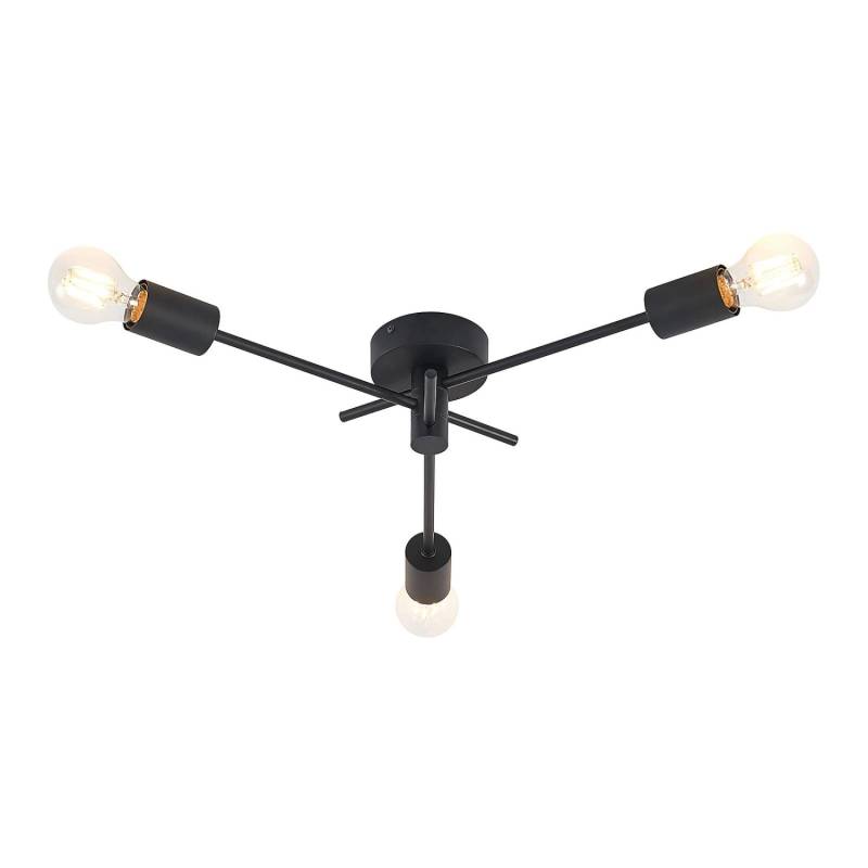 Lindby Deckenlampe Cerros 9639301 Modern in Schwarz aus Metall 3-flammig E27 Wohnzimmerleuchte von LINDBY