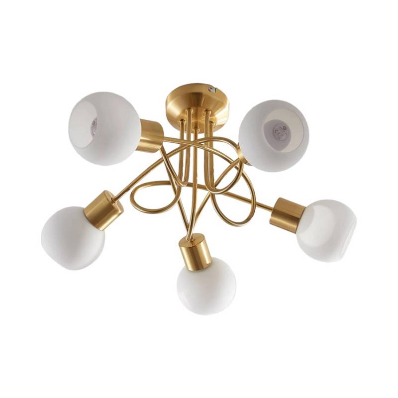Lindby Deckenlampe Elaina 9621682 Modern in Gold Messing aus Glas 5-flammig E14 Wohnzimmerleuchte Lindby Deckenlampe Elaina 9621682 Modern in Gold Messing aus Glas 5-flammig E14 Wohnzimmerleuchte von LINDBY
