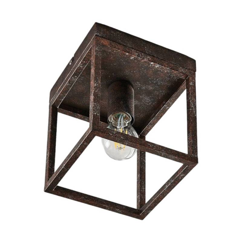 Lindby Deckenlampe Emin 9621503 Landhaus Vintage Rustikal in Braun aus Metall 1-flammig E27 Wohnzimmerleuchte von LINDBY