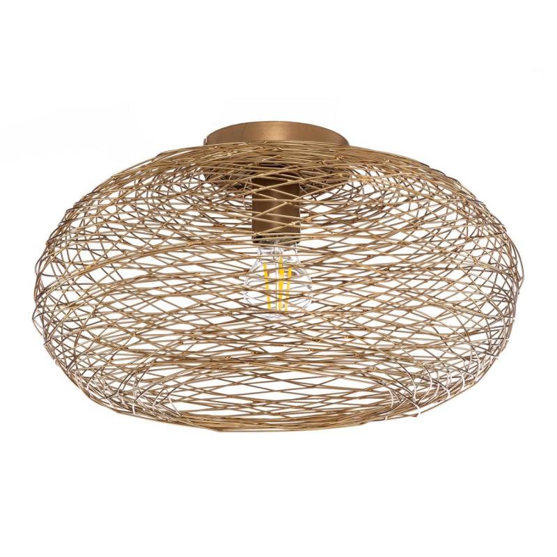Lindby Deckenlampe Kaviya 10020792 Design Modern in Gold Messing aus Metall 1-flammig E27 Wohnzimmerleuchte von LINDBY