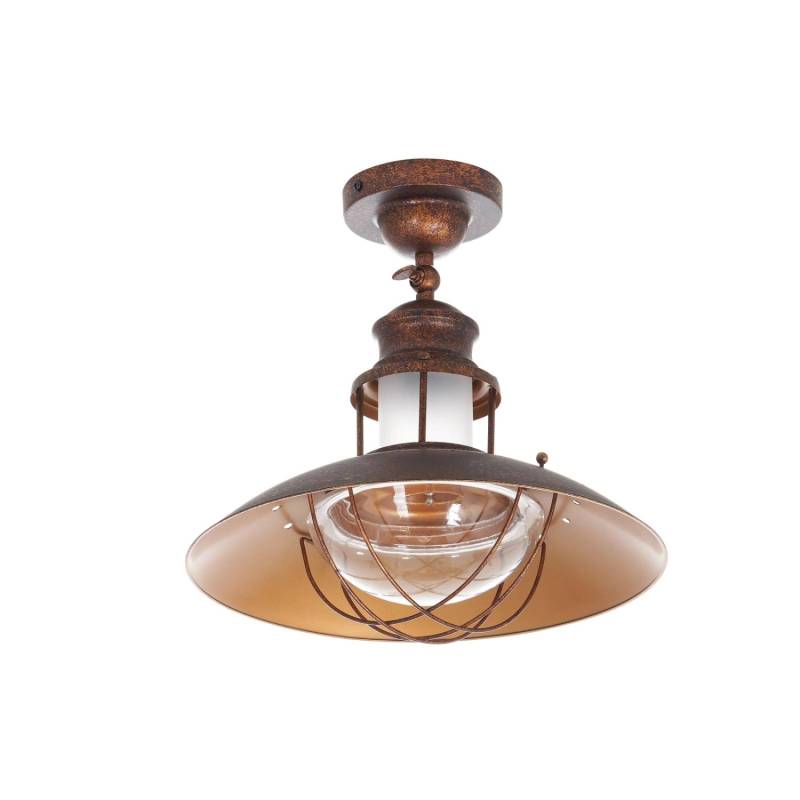 Lindby Deckenlampe Louisanne 9621170 Maritim in Braun aus Metall 1-flammig E27 Küchenleuchte von LINDBY