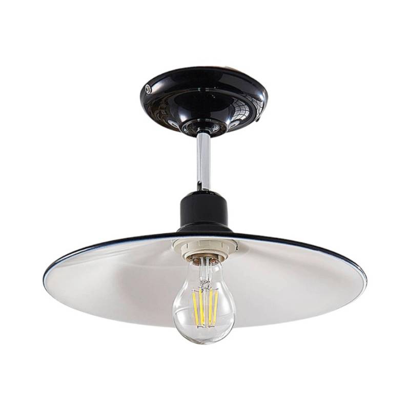 Lindby Deckenlampe Phinea 9621782 Retro Vintage Antik in Schwarz aus Metall 1-flammig E27 Wohnzimmerleuchte von LINDBY