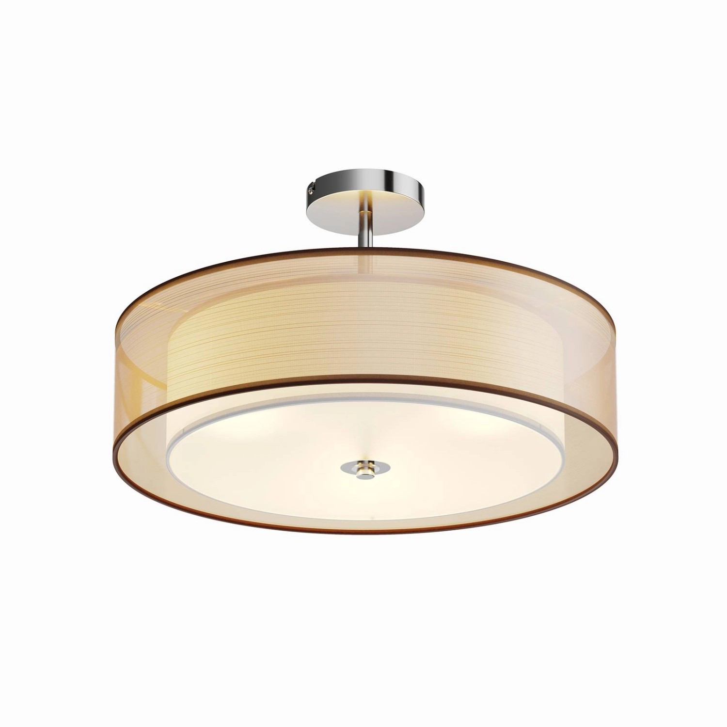 Lindby Deckenlampe Pikka 9620152 Modern in Braun aus Textil 3-flammig E27 Wohnzimmerleuchte von LINDBY