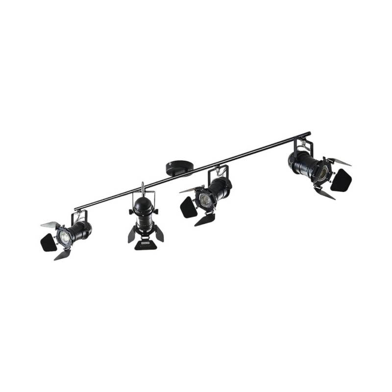 Lindby Deckenlampe Tilen 9624402 Vintage Industriell in Schwarz aus Metall 4-flammig GU10 Wohnzimmerleuchte von LINDBY