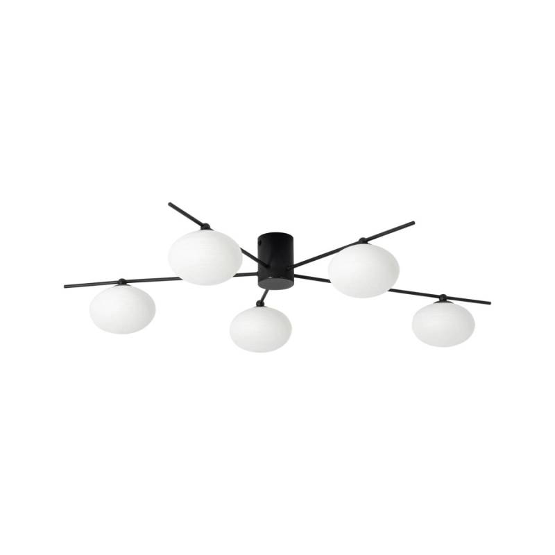 Lindby Deckenlampe Valisa 10025795 in Schwarz aus Glas 5-flammig G9 Wohnzimmerleuchte von LINDBY