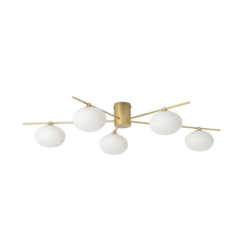 Lindby Deckenlampe Valisa 10025796 in Gold Messing aus Glas 5-flammig G9 Wohnzimmerleuchte von LINDBY