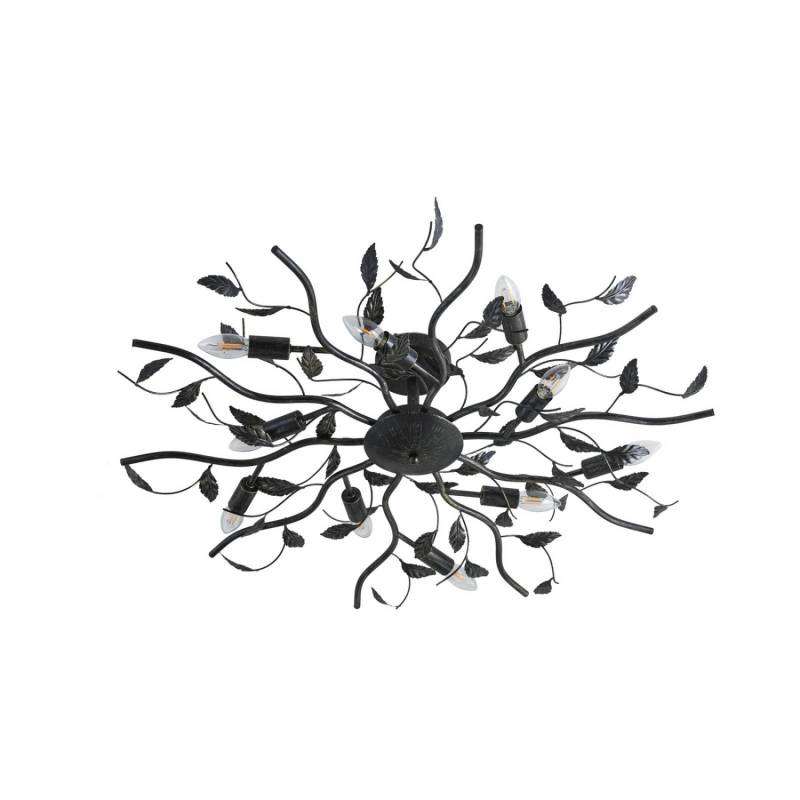 Lindby Deckenlampe Yos 9624049 Florentiner in Schwarz aus Metall 10-flammig E14 Schlafzimmerleuchte von LINDBY