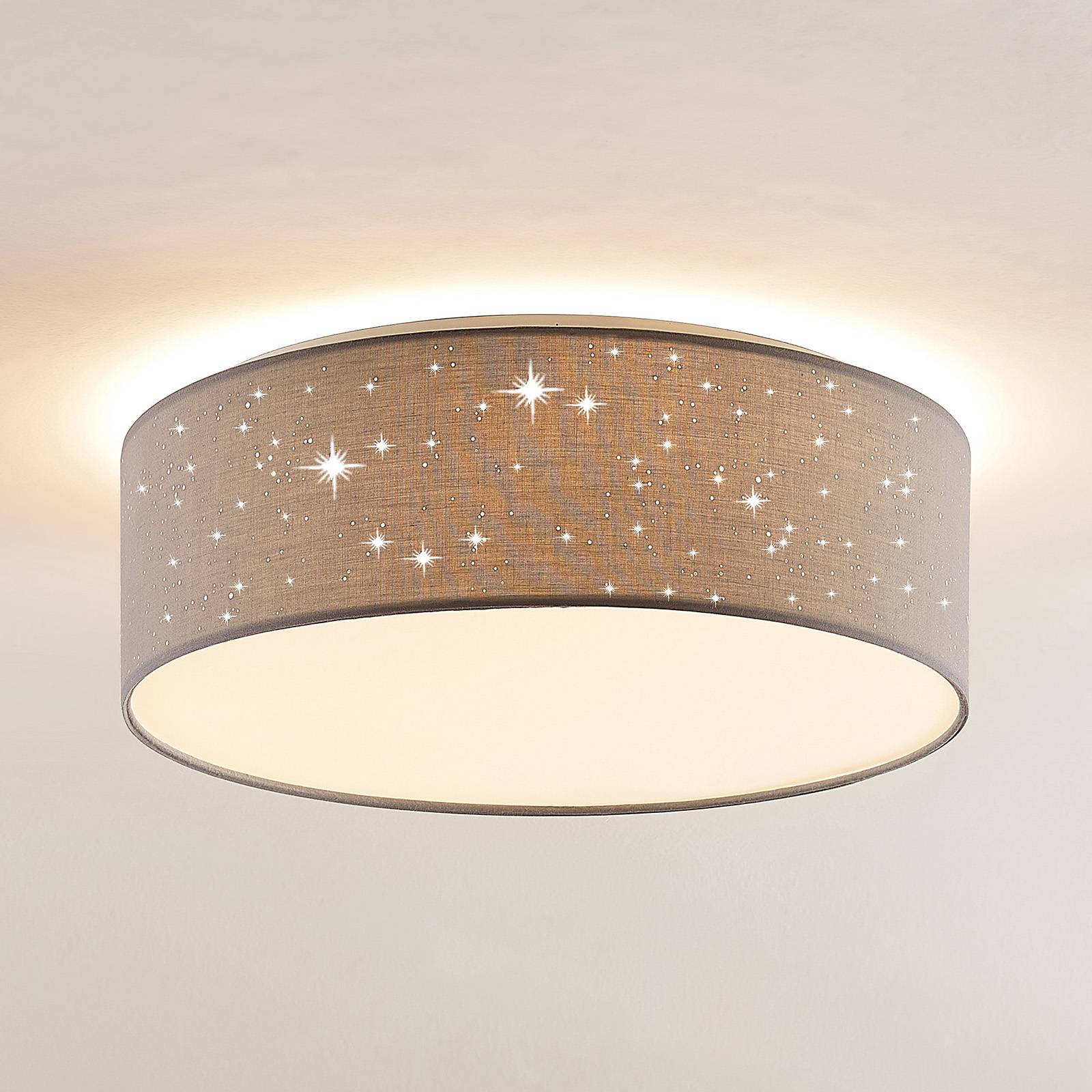 Lindby LED-Deckenleuchte Ellamina, Ø 40 cm, hellgrau, Textil Lindby LED-Deckenleuchte Ellamina, Ø 40 cm, hellgrau, Textil von LINDBY