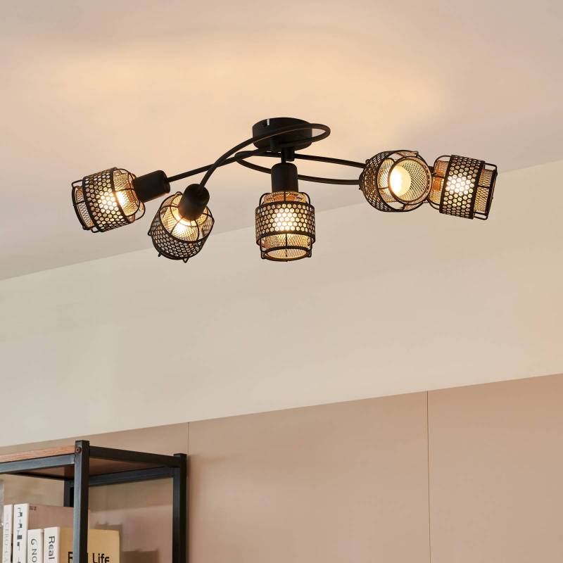 Lindby Eudoria Deckenlampe 5-flammig schwarz/gold von LINDBY