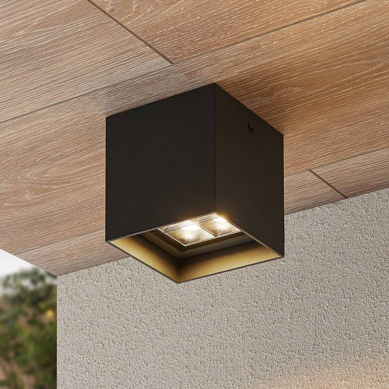 Lindby LED-Deckenleuchte Eveta, 10 cm, anthrazit, Alu, IP65 Lindby LED-Deckenleuchte Eveta, 10 cm, anthrazit, Alu, IP65 von LINDBY