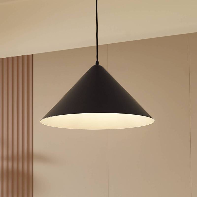 Lindby Hängeleuchte Clarine, schwarz/weiß, Ø 50 cm, Metall von LINDBY