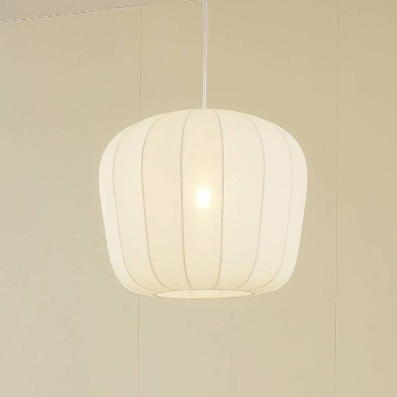Lindby Hängeleuchte Helin, weiß, Ø 35 cm, Stoff von LINDBY
