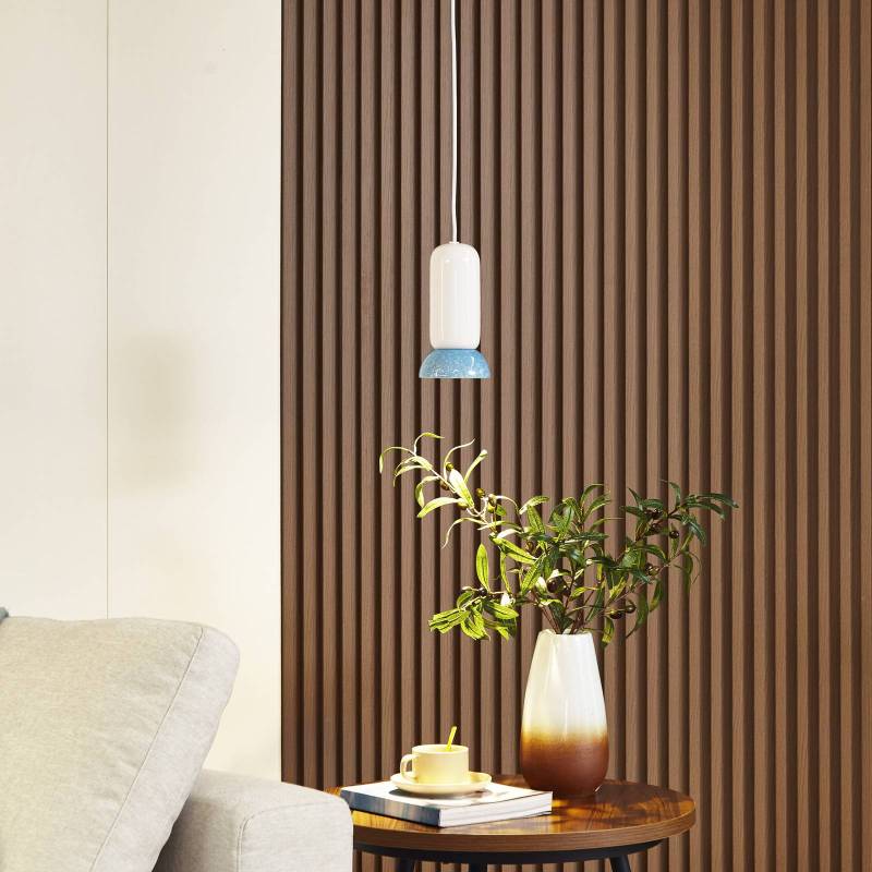 Lindby Hängeleuchte Kerimi, Keramik, creme/blau, 1-flammig von LINDBY