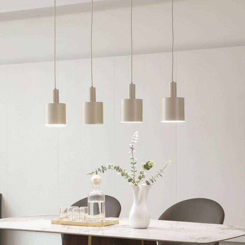 Lindby Hängelampe Ovelia, beige, 4-flammig, Metall, E27 von LINDBY