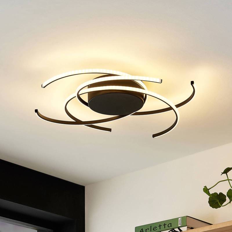 Lindby LED-Deckenleuchte, Hamza, Ø 49 cm, schwarz, Aluminium von LINDBY