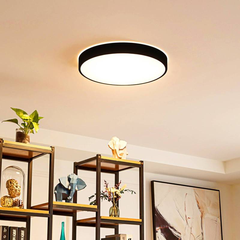 Lindby Smart LED-Deckenlampe Innes schwarz 48cm RGB CCT Tuya von LINDBY
