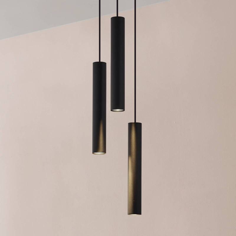 Lindby Hängeleuchte Joffrey, Ø 24 cm, schwarz, 3-flg., GU10 von LINDBY
